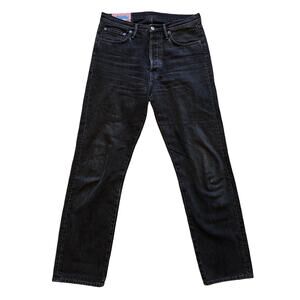 Acne Studios 1996 Used Black Metal Jeans Straight Leg Denim Made In Italy